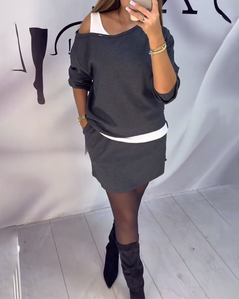 Modne damskie bluzki z odkrytymi ramionami i zestaw sukienek