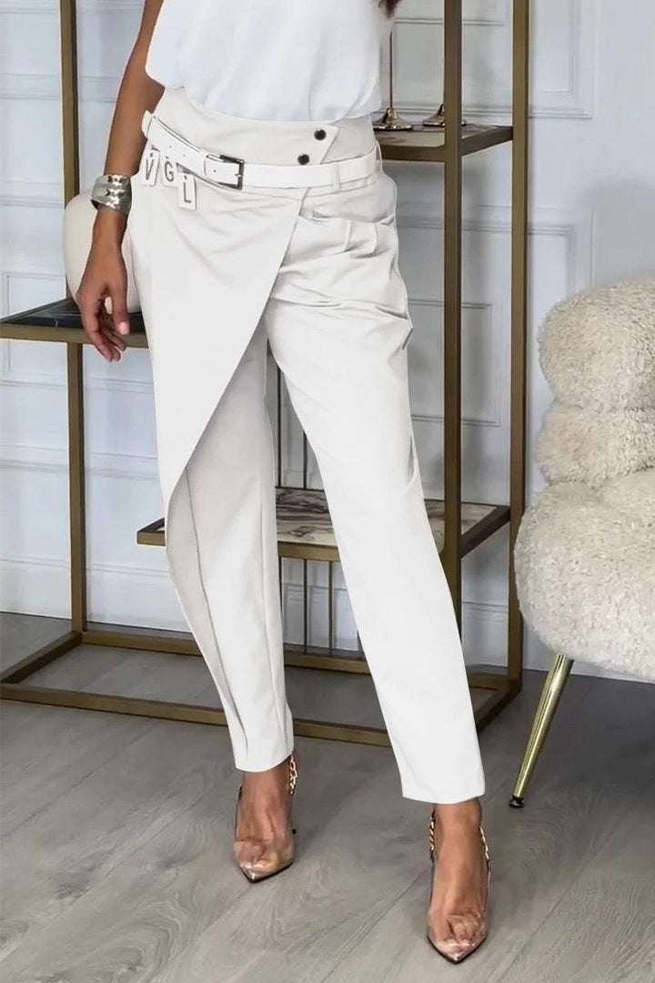 Women's casual trousers with an irregular cut (with a belt)              Napisz recenzję klienta