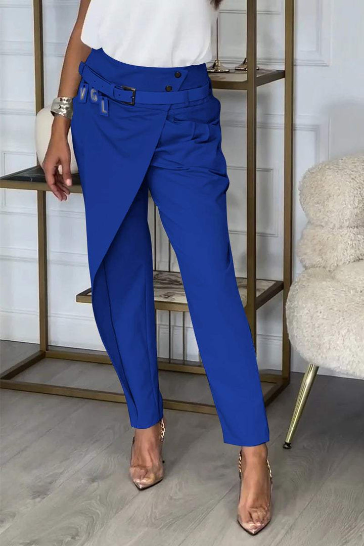 Women's casual trousers with an irregular cut (with a belt)              Napisz recenzję klienta