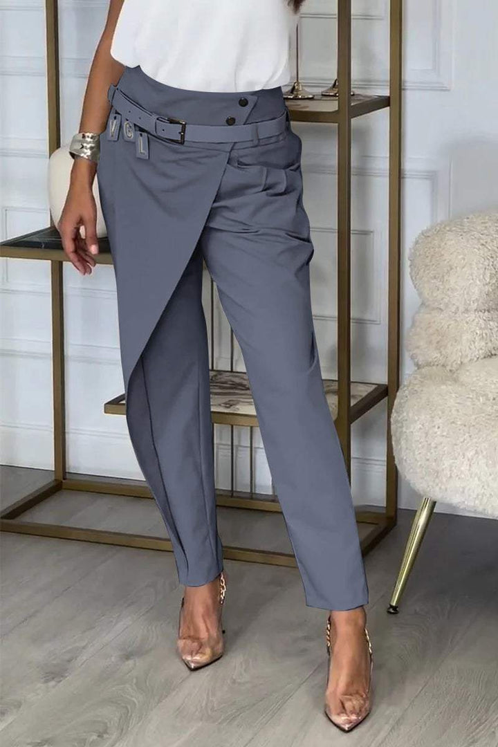 Women's casual trousers with an irregular cut (with a belt)              Napisz recenzję klienta