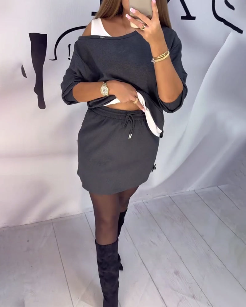 Modne damskie bluzki z odkrytymi ramionami i zestaw sukienek