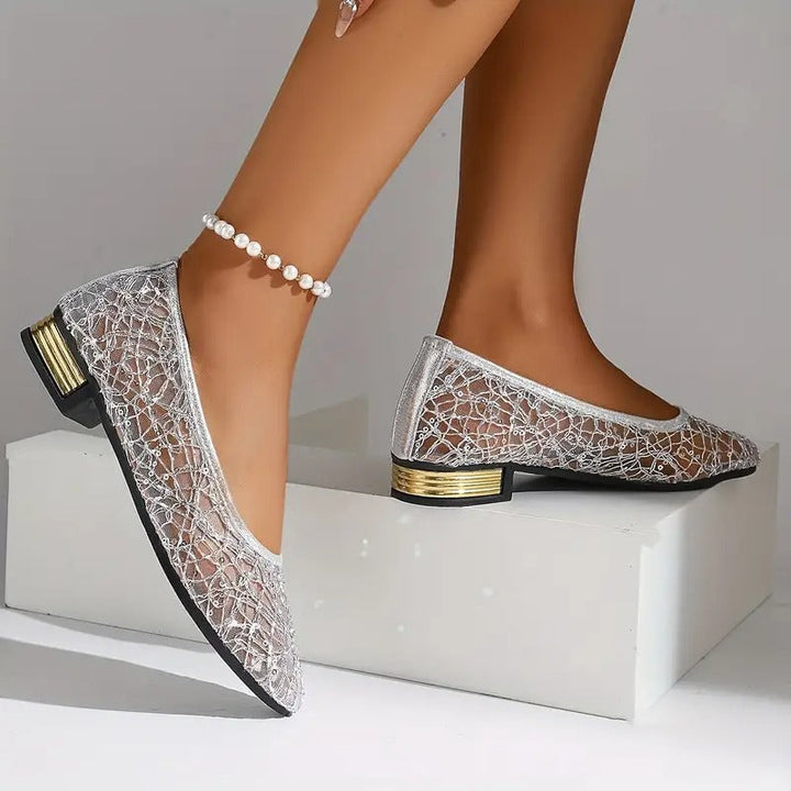 Damskie baleriny ortopedyczne z koronką