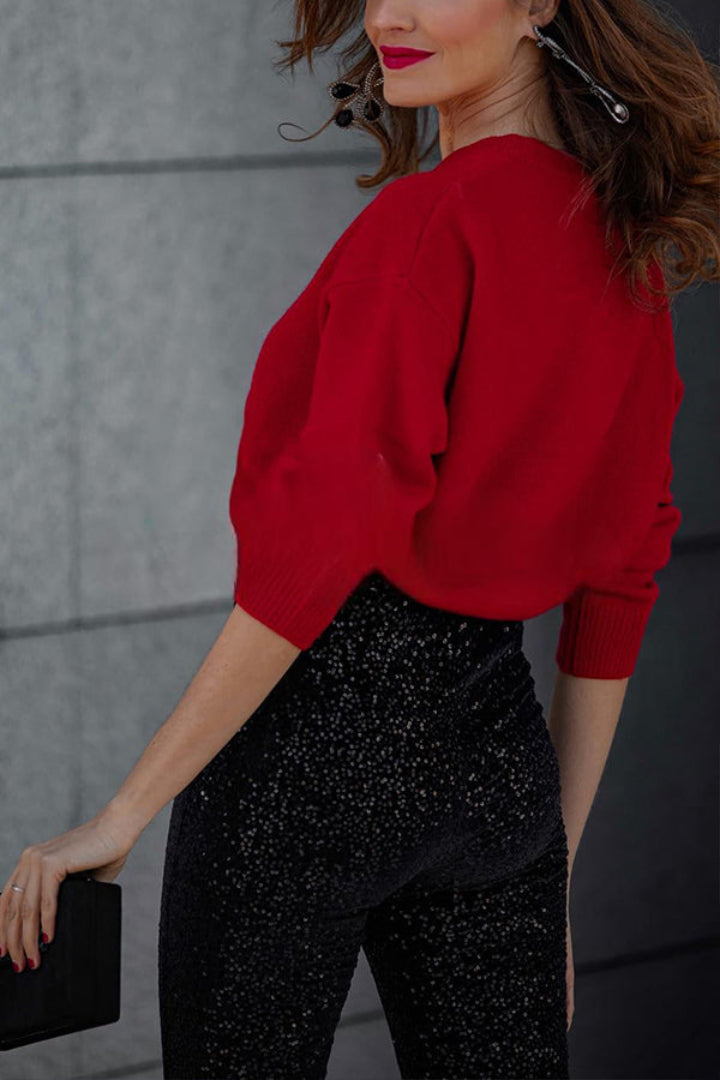 Spodnie Elea – Z cekinami i elastyczną talią