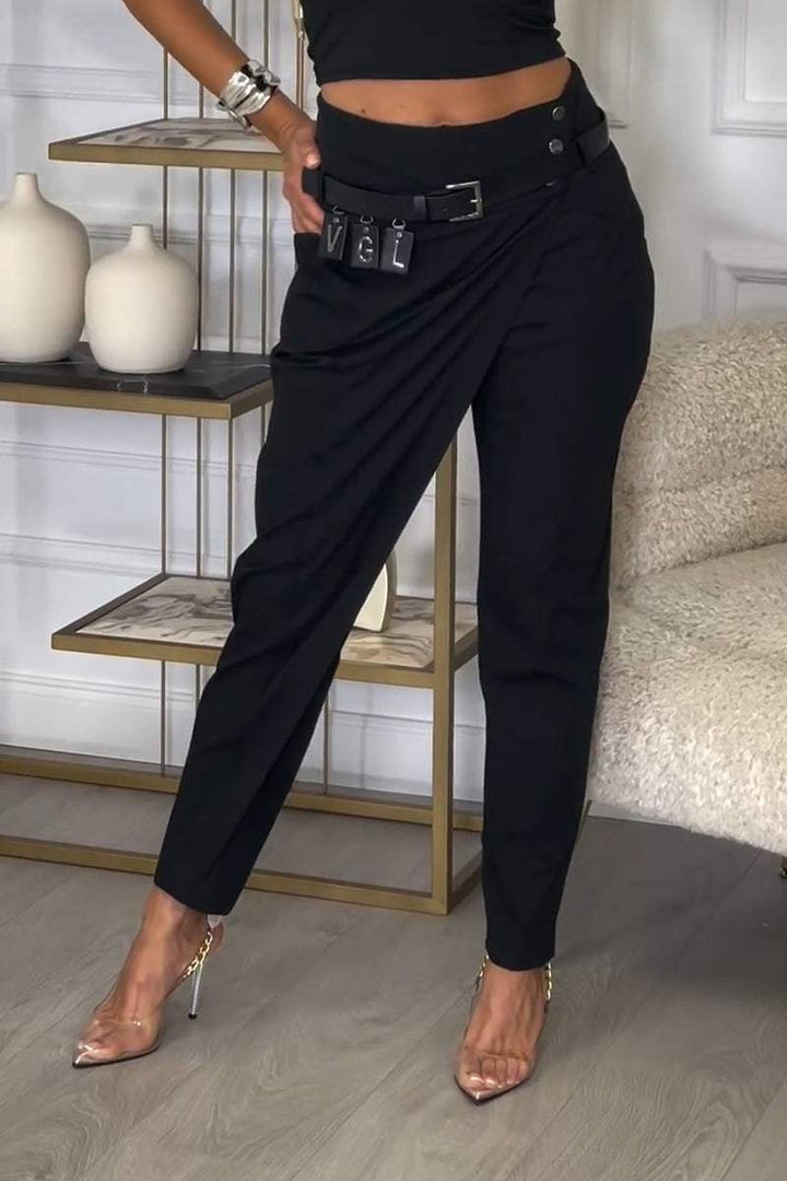 Women's casual trousers with an irregular cut (with a belt)              Napisz recenzję klienta