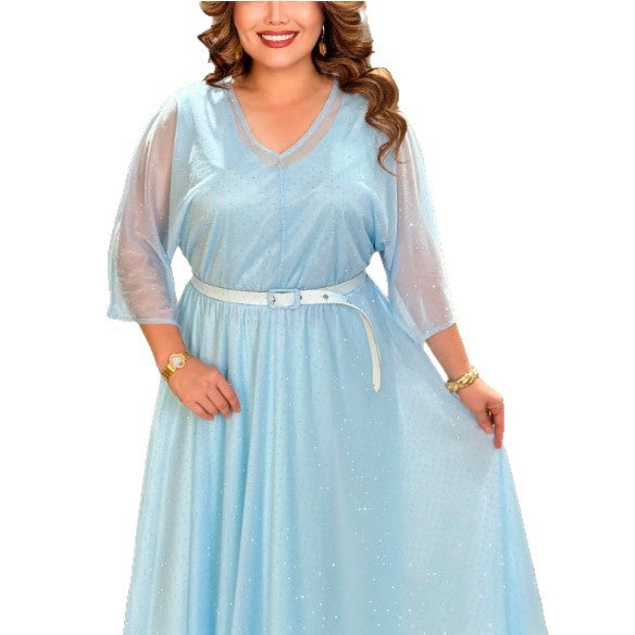 Sukienka damska z dekoltem w serek w jednolitym kolorze