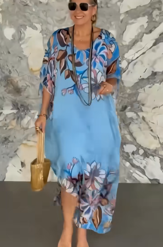 Wydrukowana sukienka maxi z drukowaniem