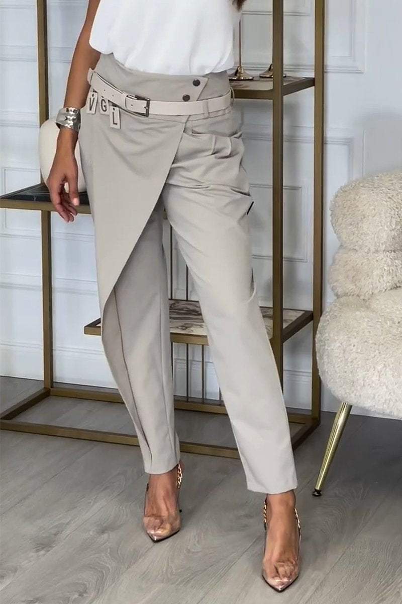 Women's casual trousers with an irregular cut (with a belt)              Napisz recenzję klienta