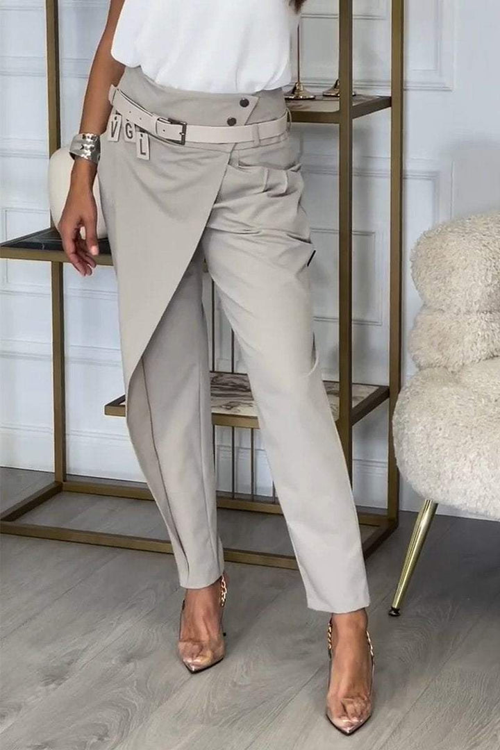 Women's casual trousers with an irregular cut (with a belt)              Napisz recenzję klienta