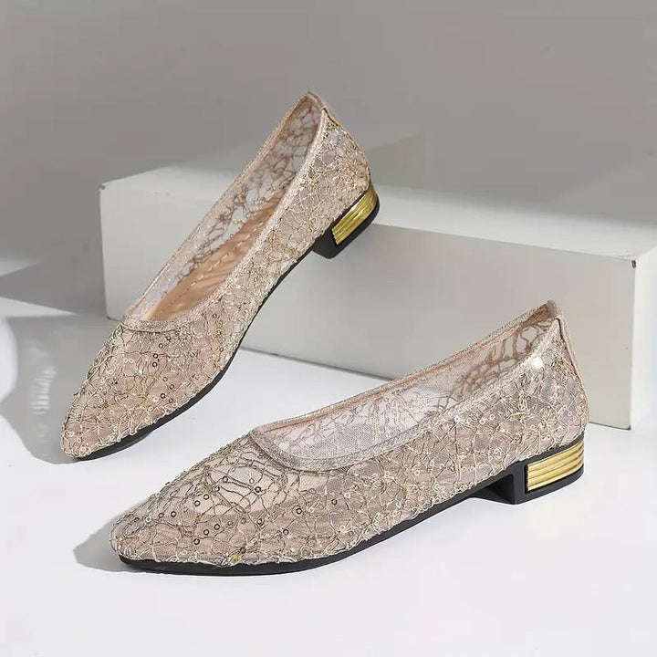 Damskie baleriny ortopedyczne z koronką