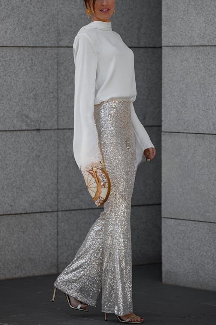 Spodnie Elea – Z cekinami i elastyczną talią