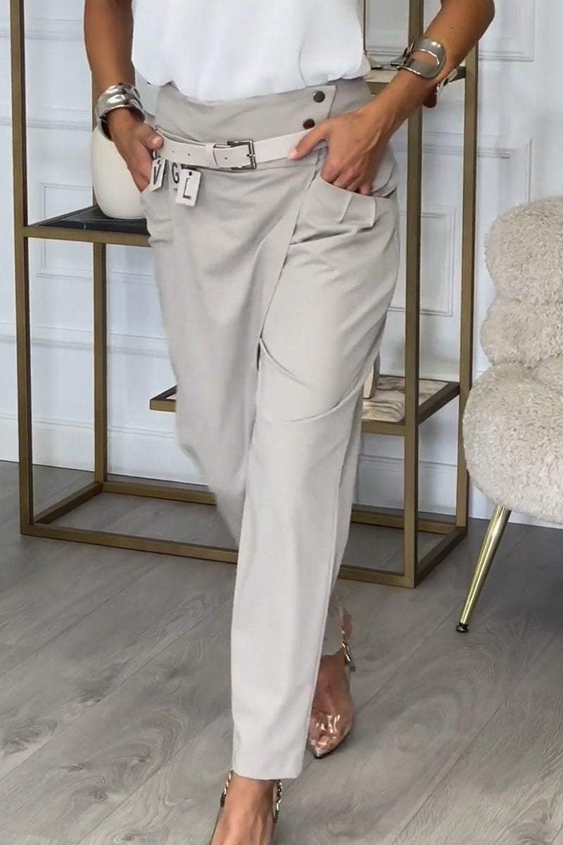 Women's casual trousers with an irregular cut (with a belt)              Napisz recenzję klienta