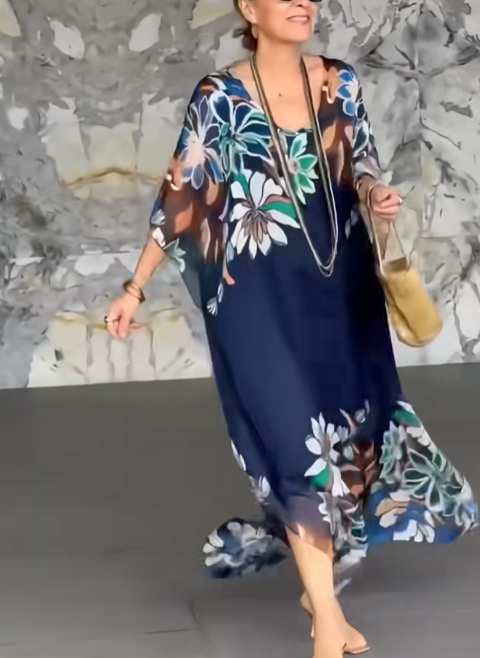 Wydrukowana sukienka maxi z drukowaniem